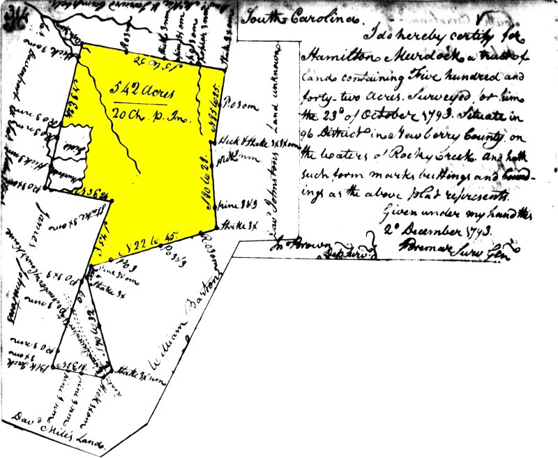 Hamilton Murdock's 1793 Land Grant
